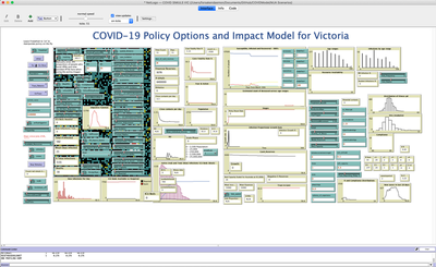 Example interface after running the Victorian COVID model
